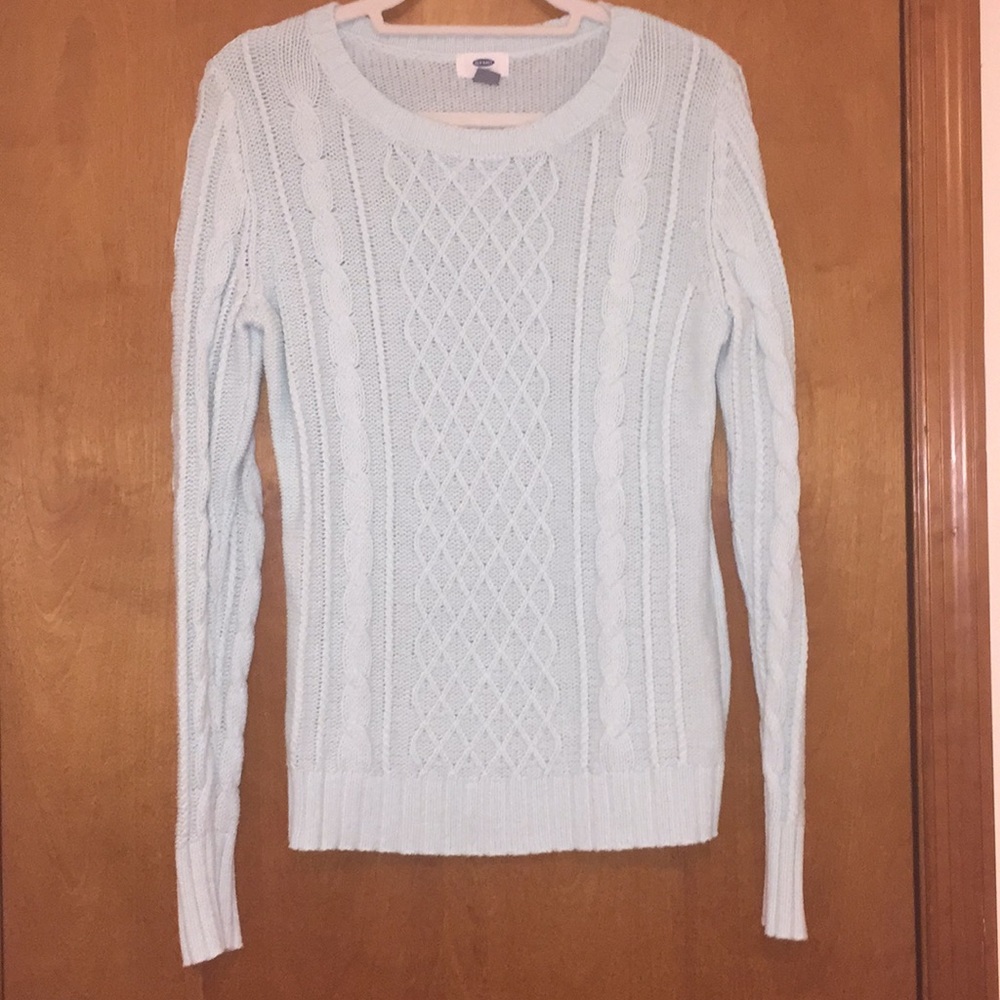 Light Blue Cable Knit Sweater